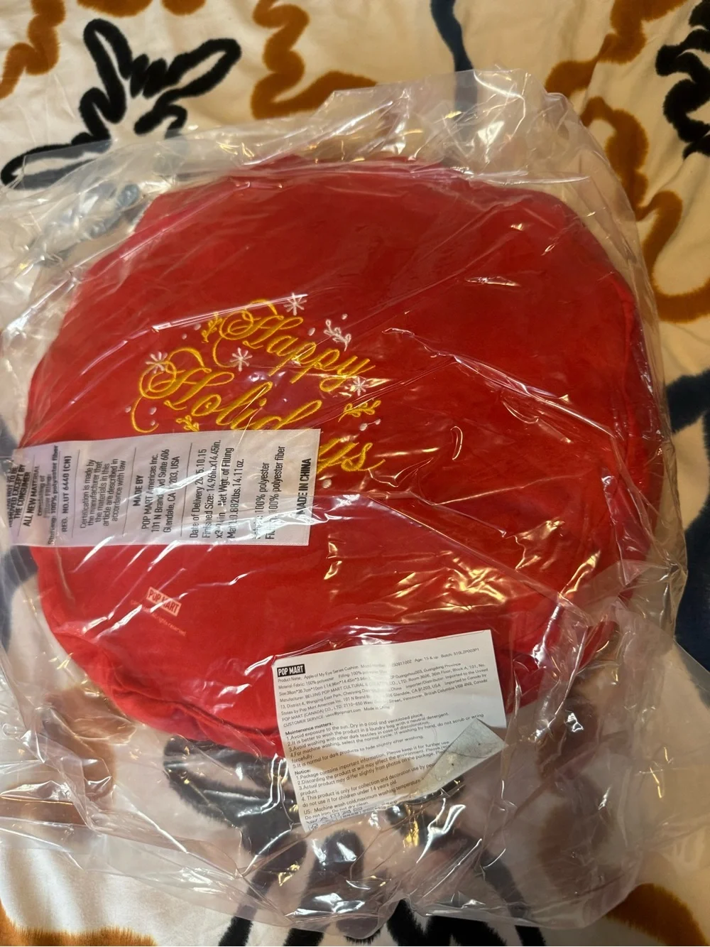 Pop Mart Happy Holidays Pillow Rare Gift With Purchase Exclusive NWT